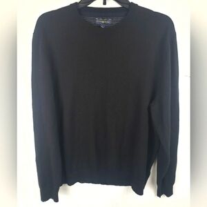 Club Room Black Merino Wool Blend Long Sleeve Sweater Sz L
